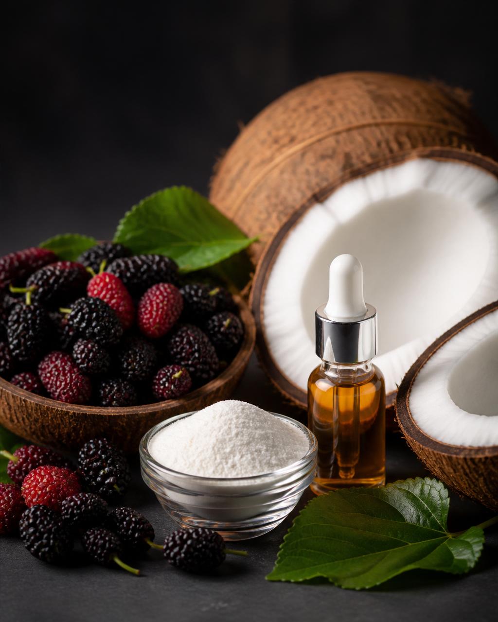 Amora, coconut, colágeno e sérum de queratina — ingredientes HOZIS